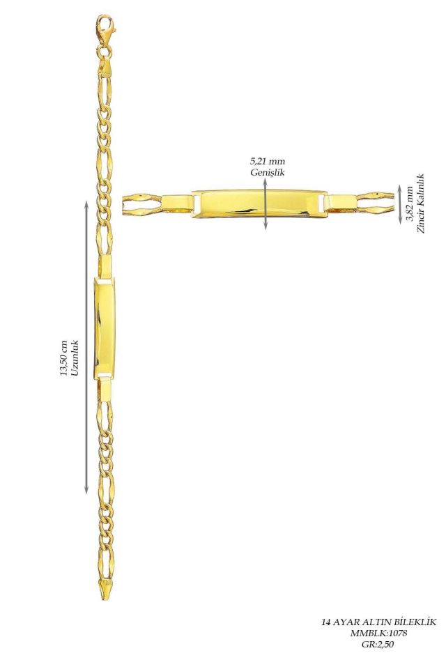 Prenses Pırlanta-Çocuk 14 Ayar Altın Künye