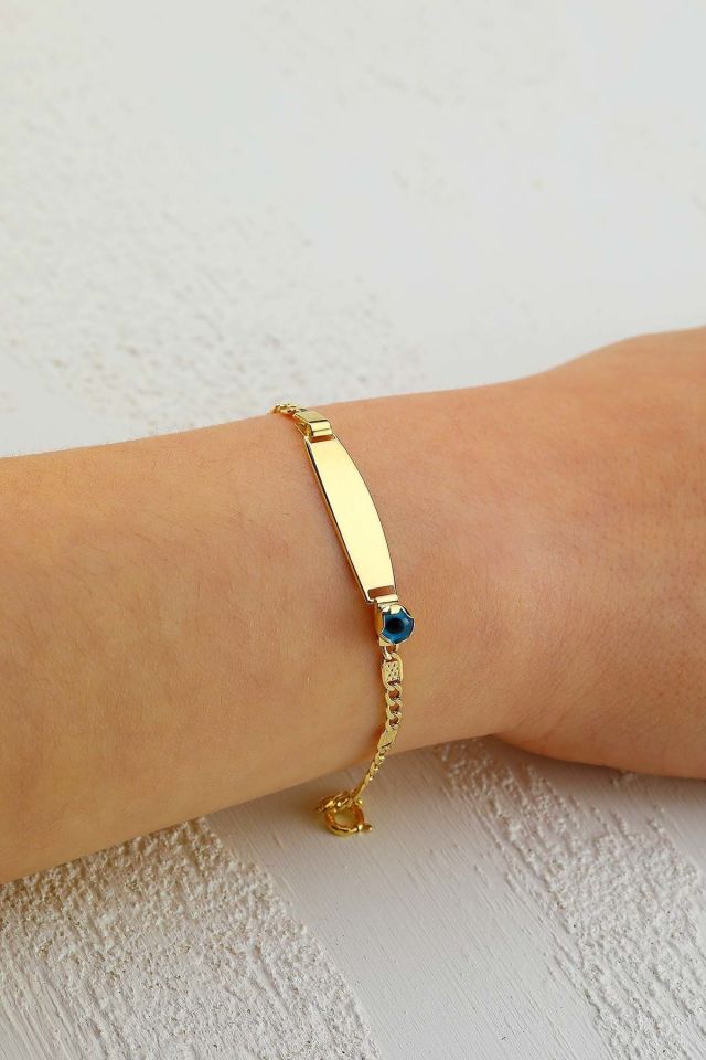 Prenses Pırlanta-Çocuk 14 Ayar Altın Nazar Göz Künye