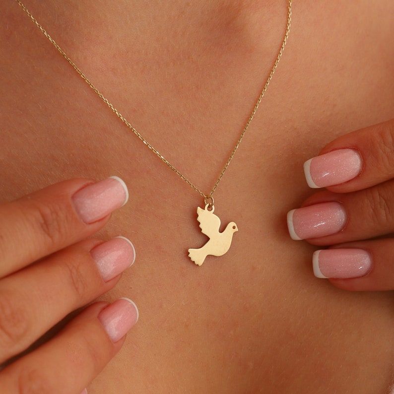 Prenses Pırlanta-14 Ayar Altın Güvercin Altın Kolye Modeli ''45 cm''