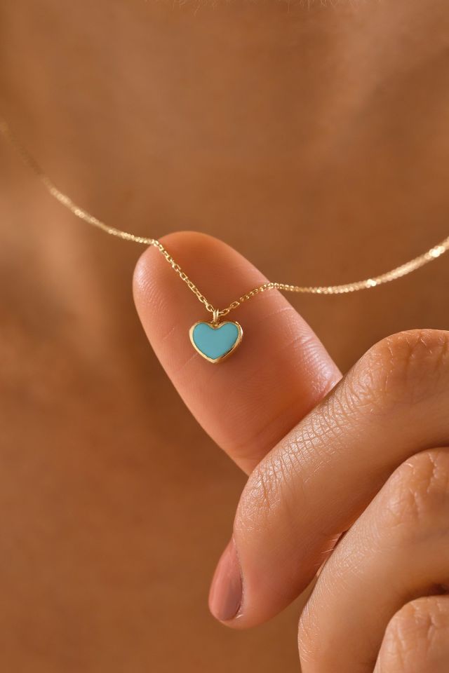 PRENSES PIRLANTA 14 Ayar Altın Mineli Kalp Kolye