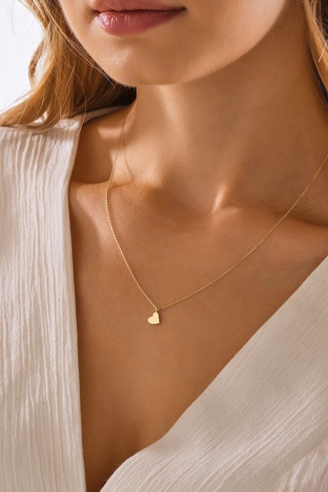 PRENSES PIRLANTA 14 Ayar Altın Kalp Kolye