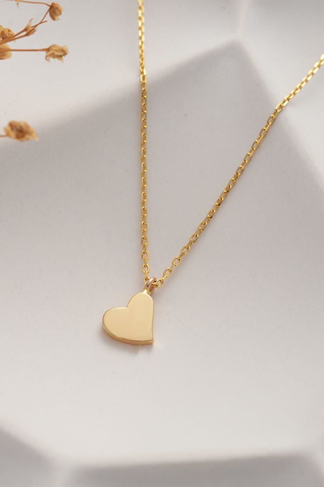 PRENSES PIRLANTA 14 Ayar Altın Kalp Kolye