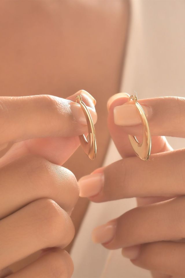 Prenses Pırlanta-Elips-14 Ayar Altın Küpe Modeli 2,20 gr