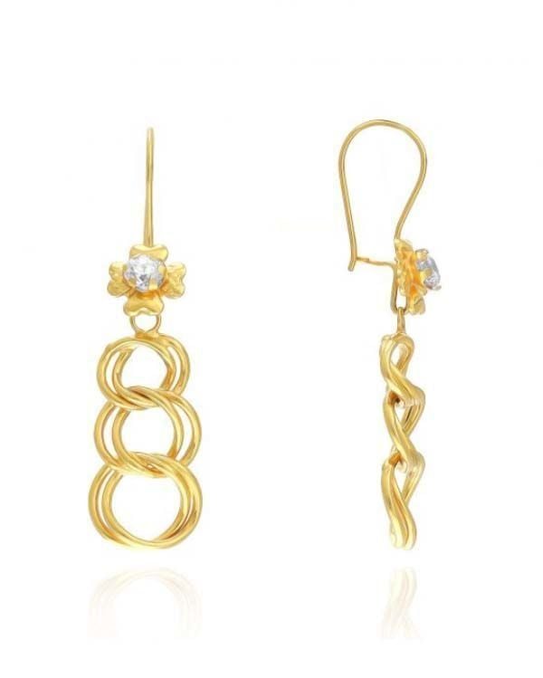 Prenses Pırlanta-Sallantılı Samanyolu-14 Ayar Altın Küpe Modeli 5,71 gr