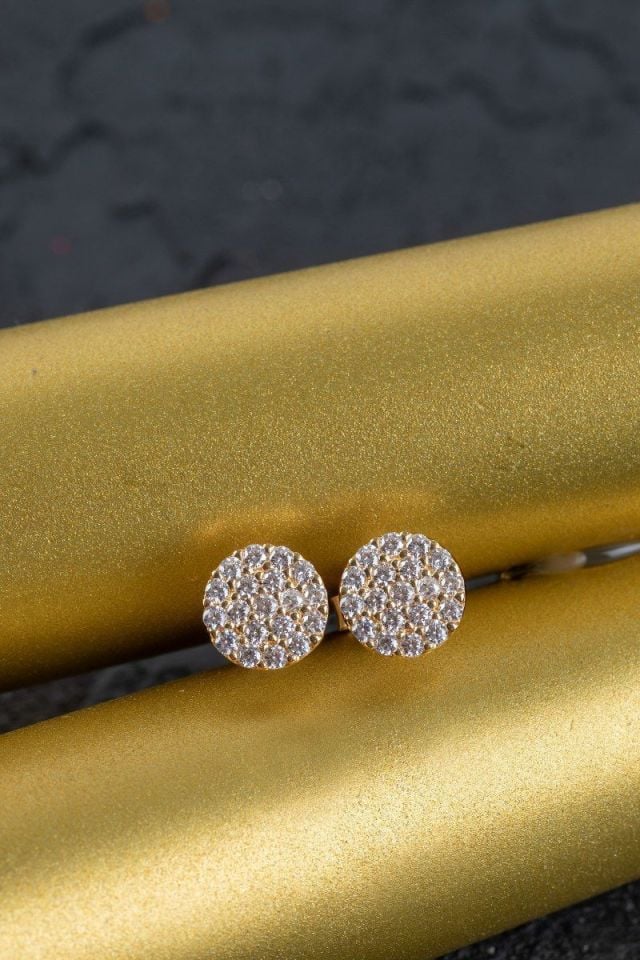 Prenses Pırlanta-14 Ayar Altın Küpe Modeli 1,50 gr