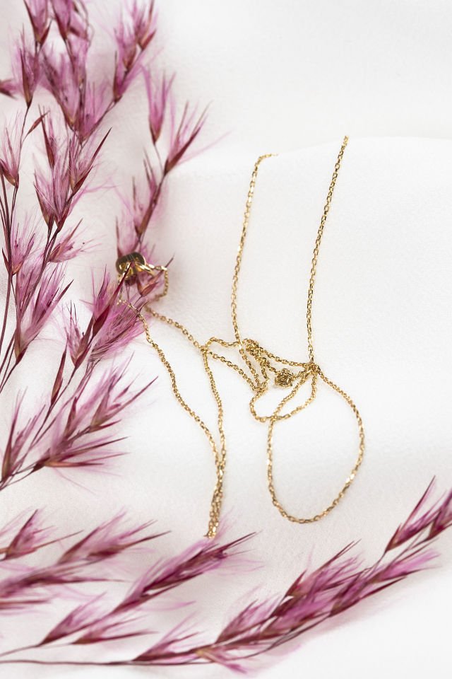 PRENSES PIRLANTA-Kadın 14 Ayar Altın Hayalet Zincir Kolye