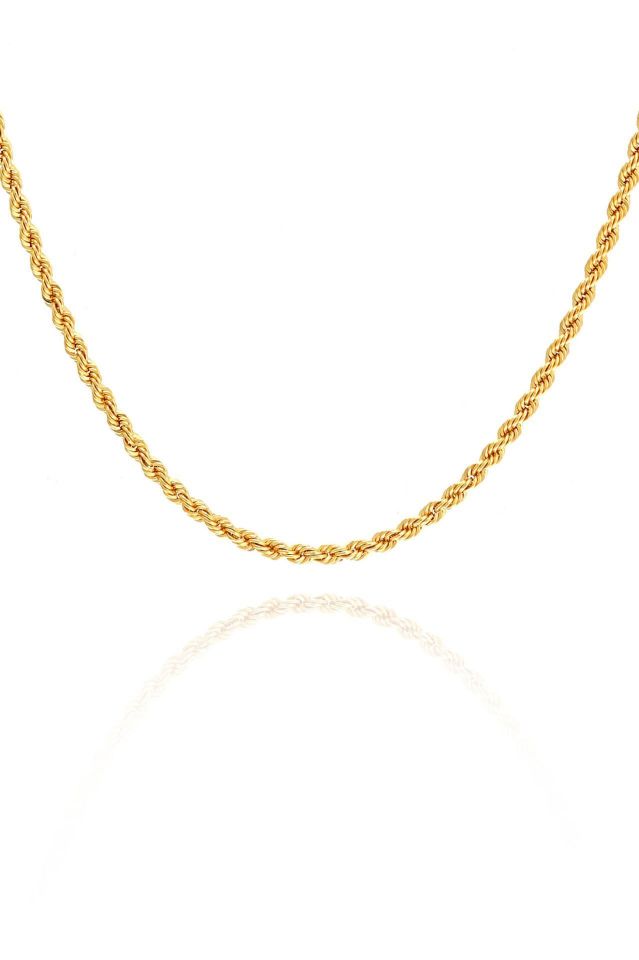 Prenses Pırlanta-14 Ayar Altın Halat Zincir