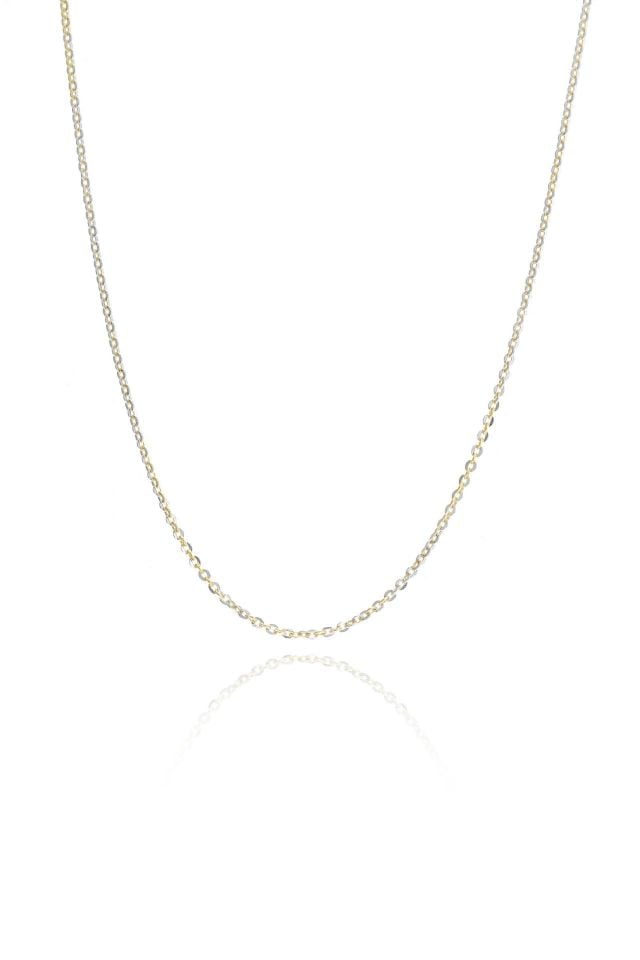 Prenses Pırlanta-14 Ayar Altın İki Renk Sarı Beyaz İtalyan Zincir