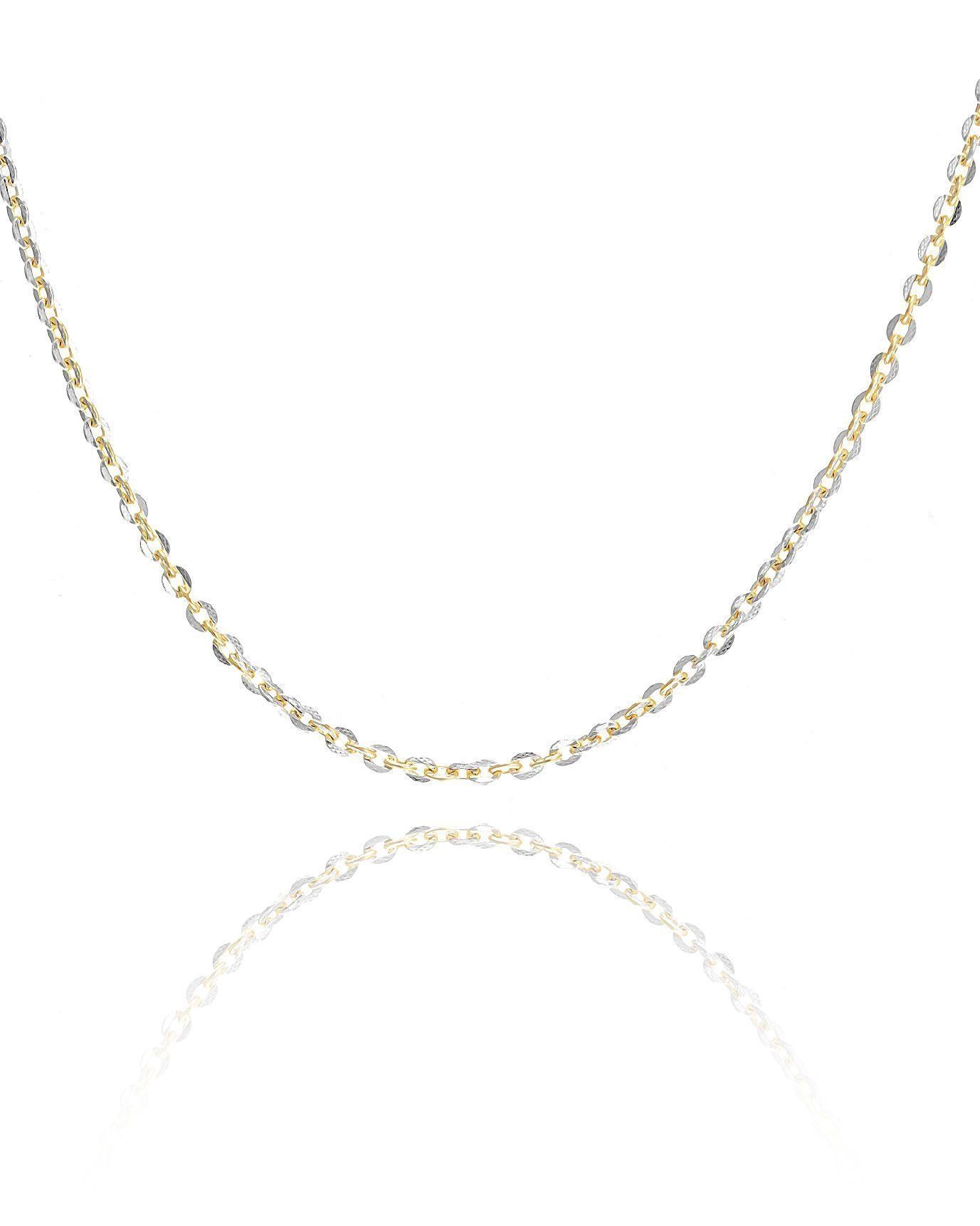 Prenses Pırlanta-14 Ayar Altın İki Renk Sarı Beyaz İtalyan Zincir