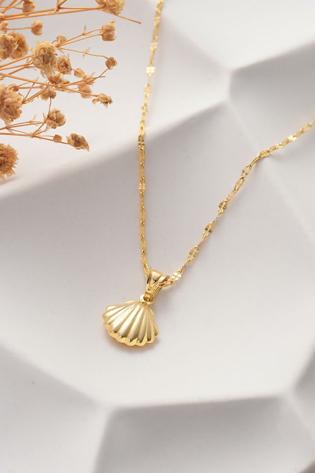 PRENSES PIRLANTA 14 Ayar Altın Aynalı Zincir İstiridye Altın Kolye (40cm,45cm,50cm,55cm)