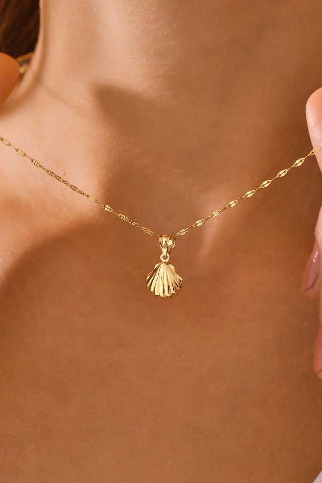 PRENSES PIRLANTA 14 Ayar Altın Aynalı Zincir İstiridye Altın Kolye (40cm,45cm,50cm,55cm)