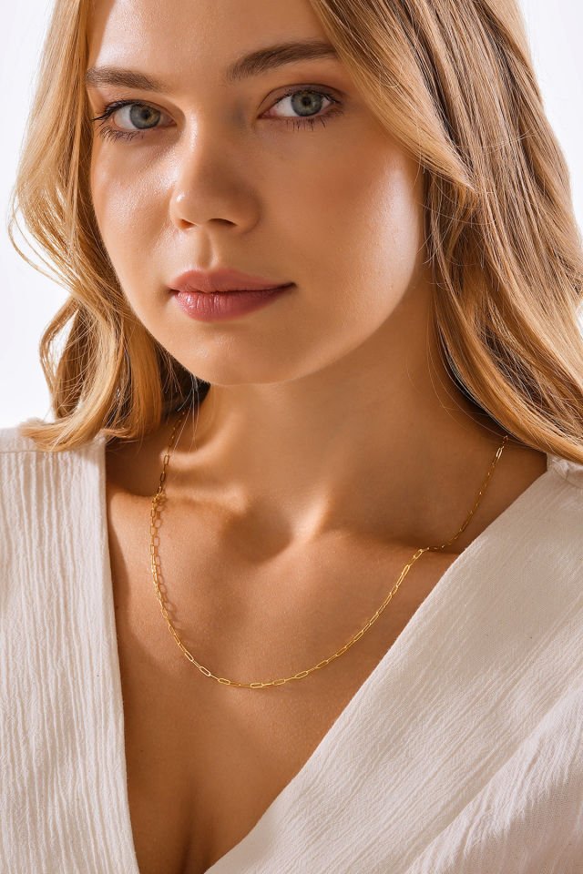 PRENSES PIRLANTA 14 Ayar Altın Zincir Ataç Kolye (40cm,45cm,50cm,55cm)