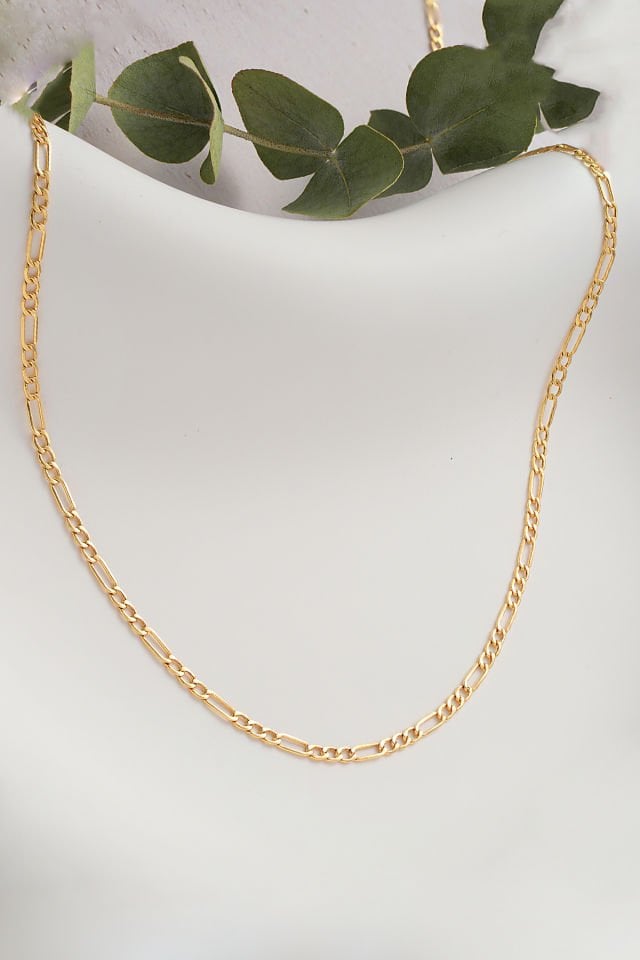 PRENSES PIRLANTA 14 Ayar Altın Figaro Zincir Kolye (40cm,45cm,50cm,55cm)