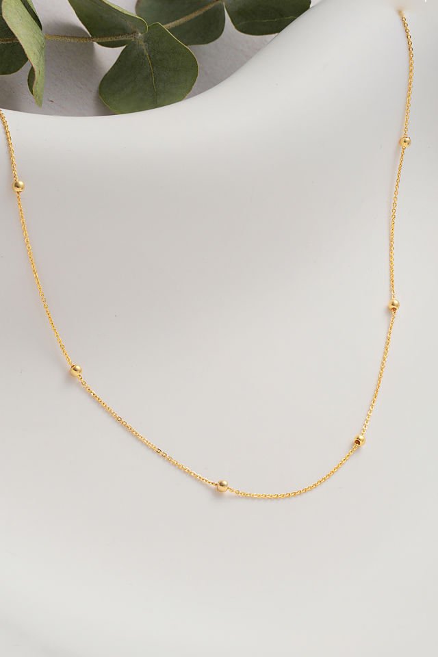 PRENSES PIRLANTA 14 Ayar Altın Parlak Dorika Toplu Forse Zincir Kolye (40CM,45CM,50CM,55CM)