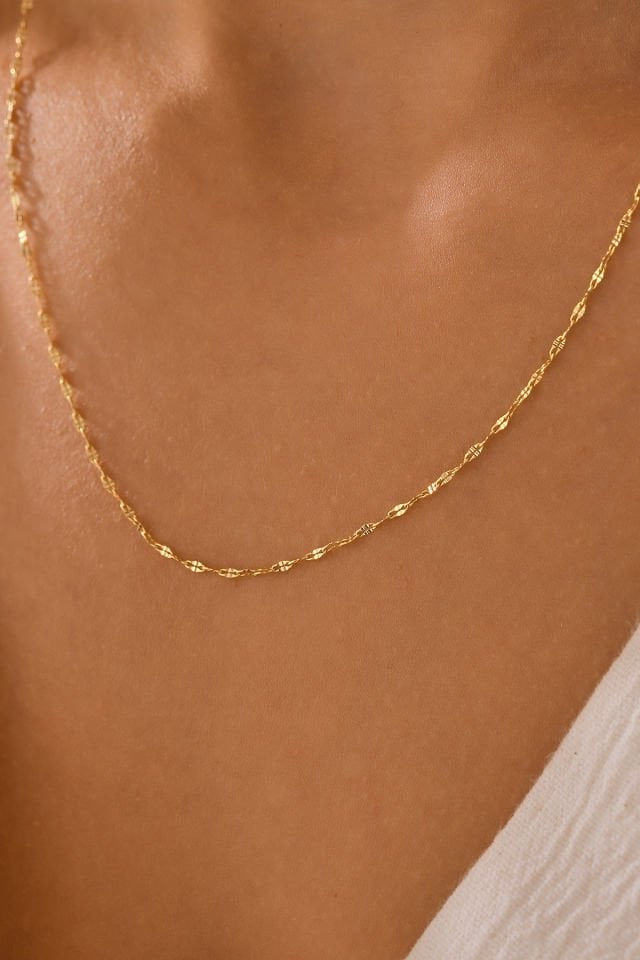 PRENSES PIRLANTA 14 Ayar Altın Aynalı Kalın Zincir Kolye (40cm,45cm,50cm,55cm)