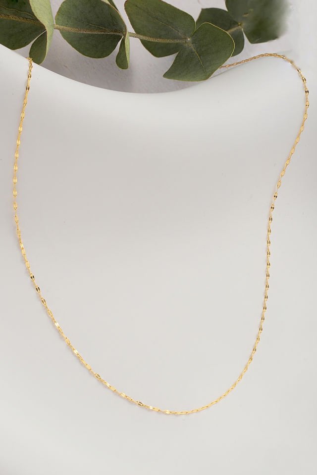 PRENSES PIRLANTA 14 Ayar Altın Aynalı Kalın Zincir Kolye (40cm,45cm,50cm,55cm)