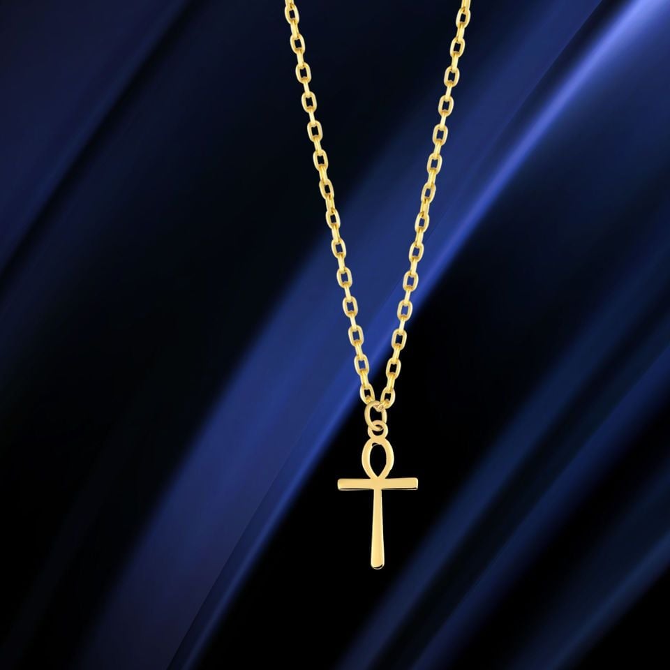 Prenses Pırlanta-14 Ayar Altın Feminist Altın Kolye Modeli ''45 cm''