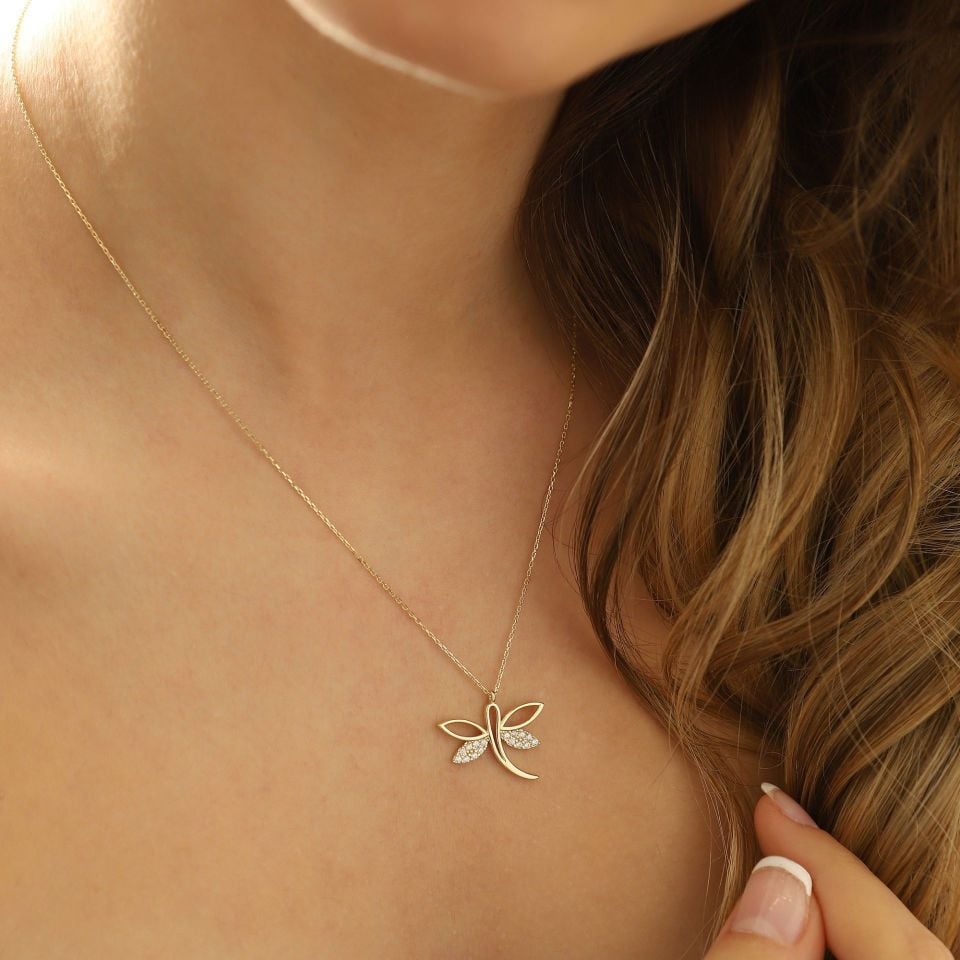 Prenses Pırlanta-14 Ayar Altın Hayvan Figürlü Yusufcuk Altın Kolye Modeli ''45 cm''