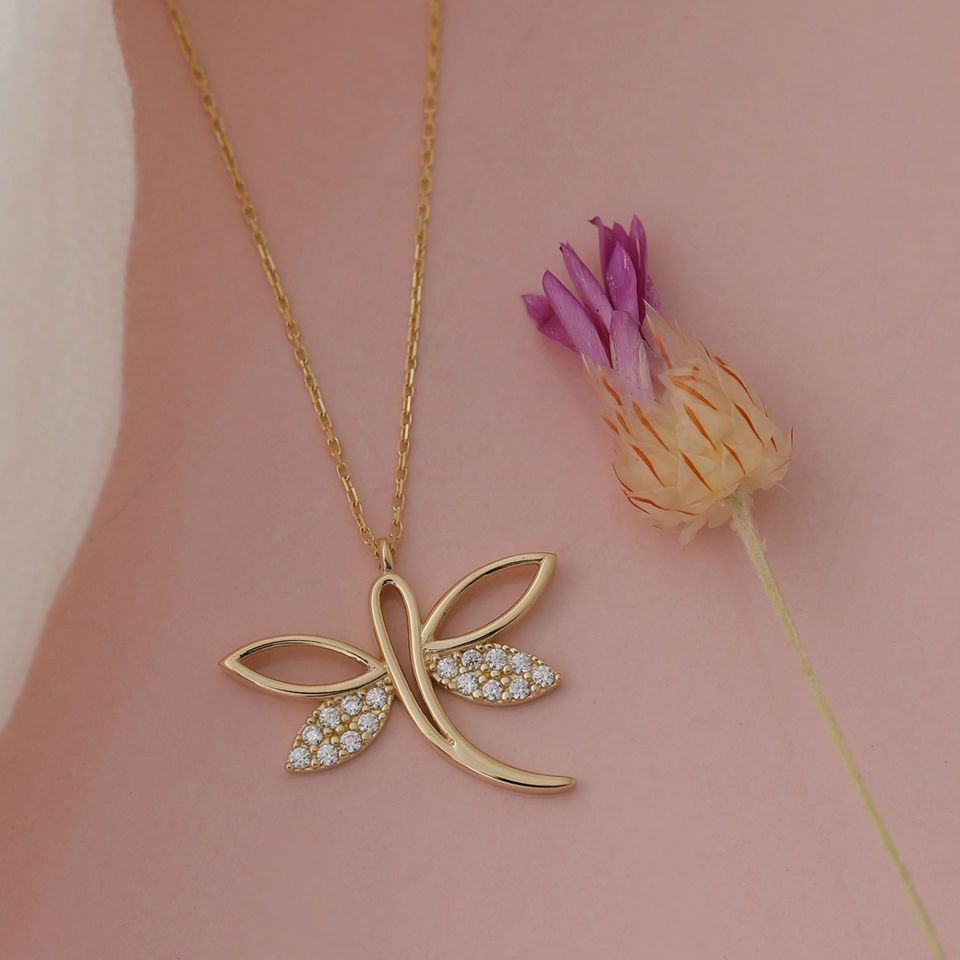 Prenses Pırlanta-14 Ayar Altın Hayvan Figürlü Yusufcuk Altın Kolye Modeli ''45 cm''