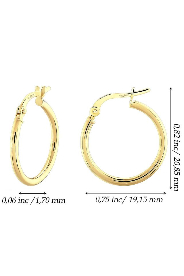 Prenses Pırlanta-Altın Halka Küpe-14 Ayar Altın Küpe Modeli 1,10 gr