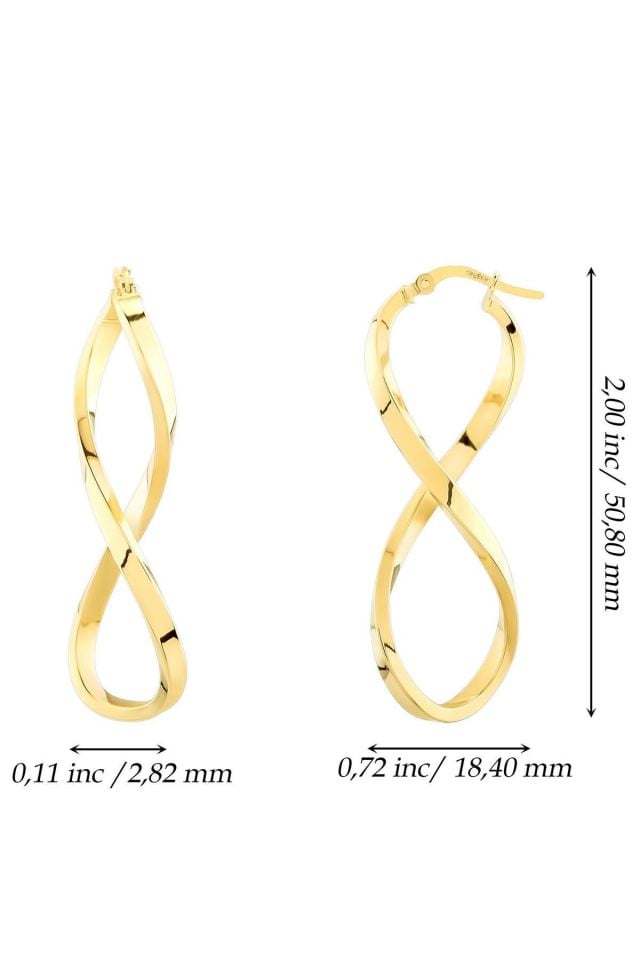 Prenses Pırlanta-Sonsuzluk-14 Ayar Altın Küpe Modeli 3,40 gr