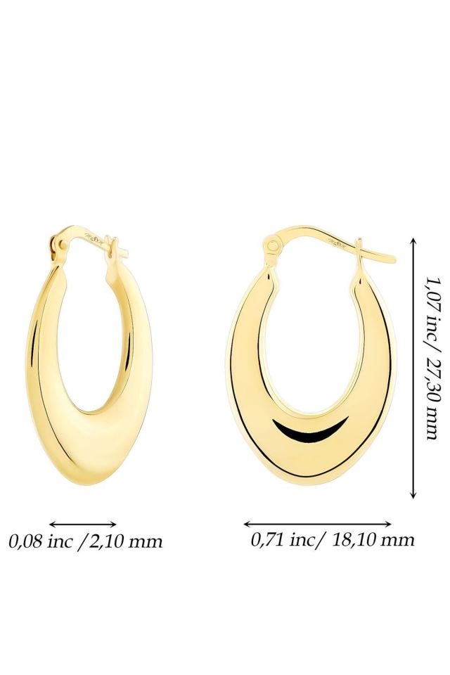 Prenses Pırlanta-Elips-14 Ayar Altın Küpe Modeli 2,20 gr