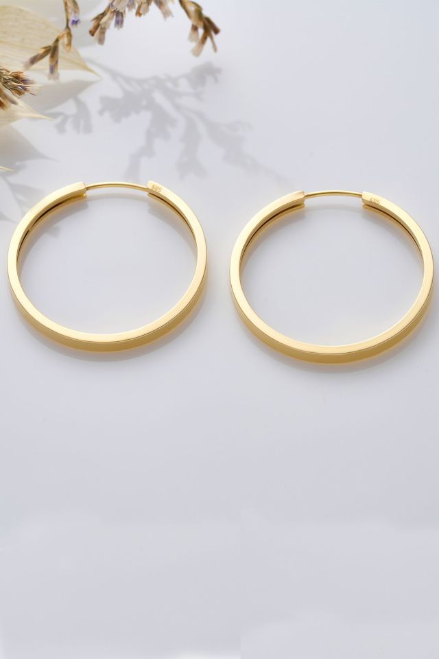 14 Ayar Altın Gizli Kilit Halka Küpe