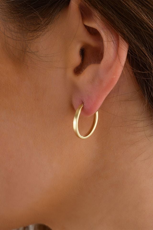 14 Ayar Altın Gizli Kilit U Küpe