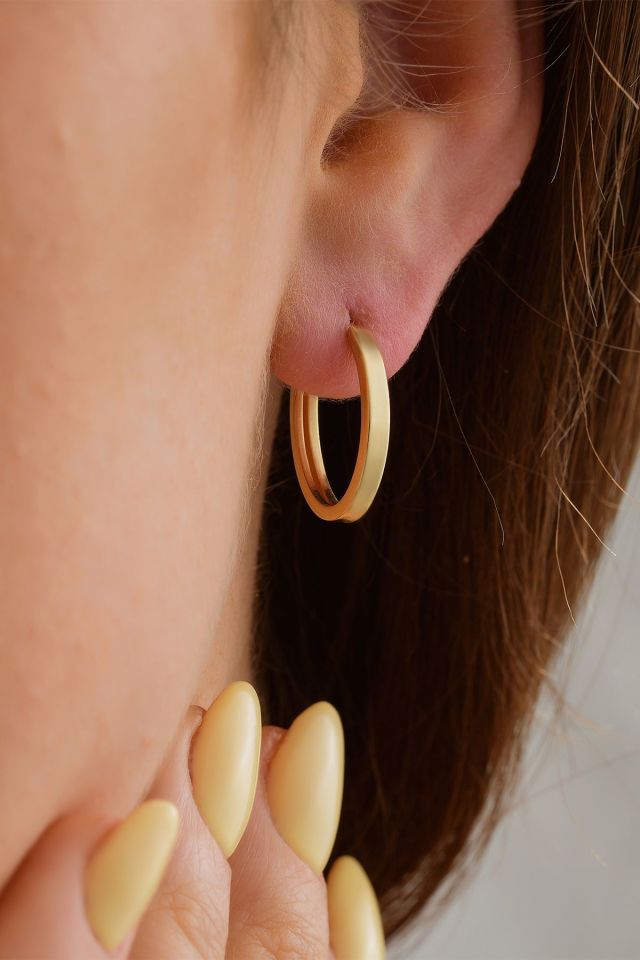 14 Ayar Altın Gizli Kilit U Küpe