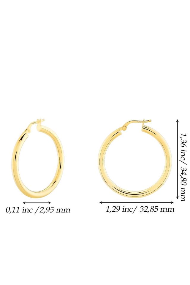 Prenses Pırlanta-Altın Halka Küpe-14 Ayar Altın Küpe Modeli 2,30 gr