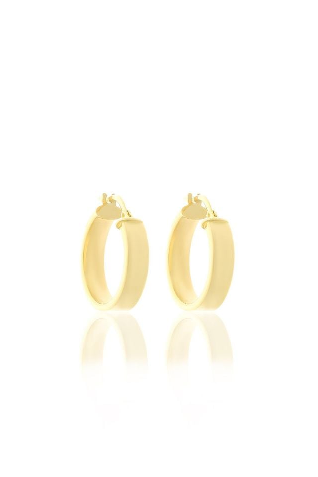 Prenses Pırlanta-2 cm Alyans Modeli Altın Halka Küpe-14 Ayar Altın Küpe Modeli 2,20 gr