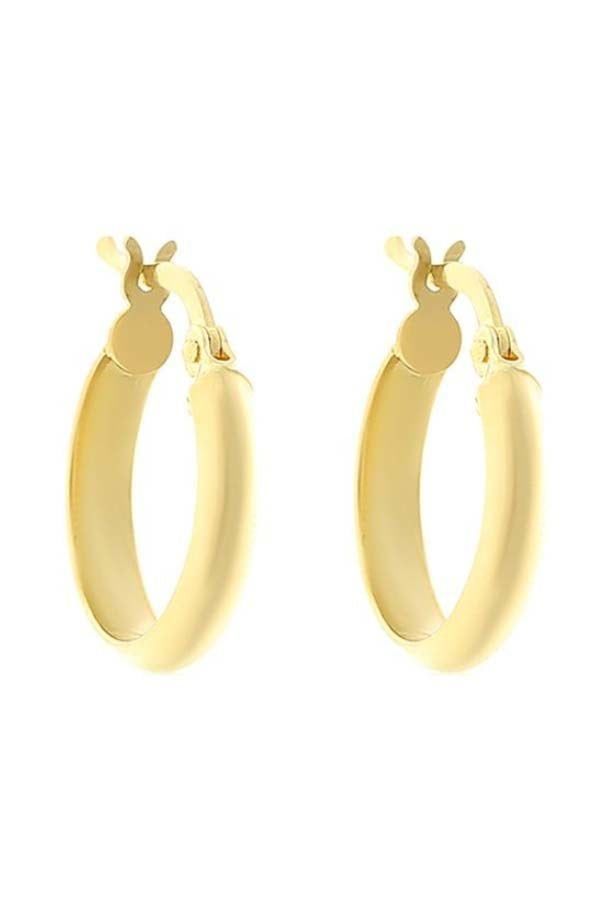 Prenses Pırlanta-1.5 cm Minimal İtalyan Altın Halka Küpe-14 Ayar Altın Küpe Modeli 1,30 gr