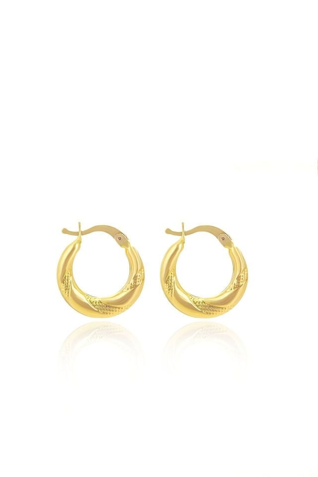 Prenses Pırlanta-Altın Halka Küpe-14 Ayar Altın Küpe Modeli 0,80 gr