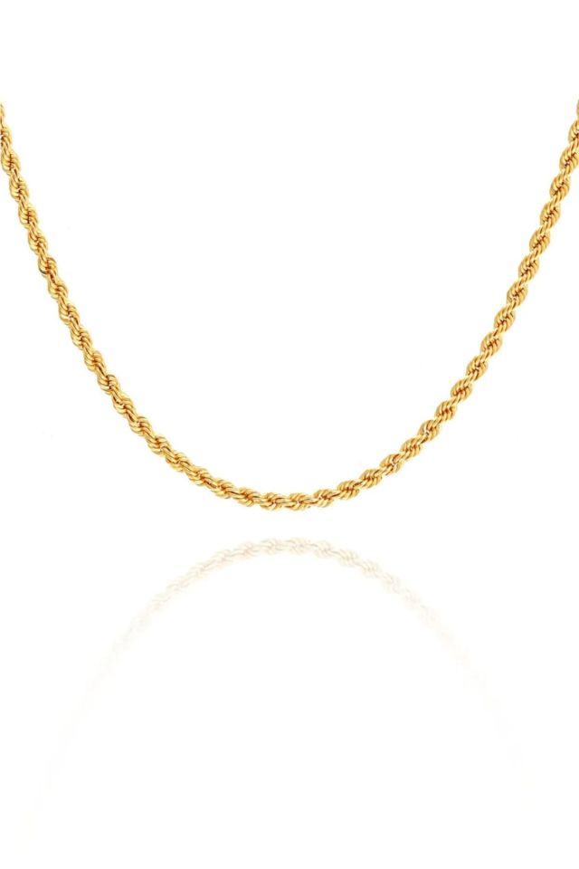 Prenses Pırlanta-100 cm Kadın 14 Ayar Altın Halat Zincir