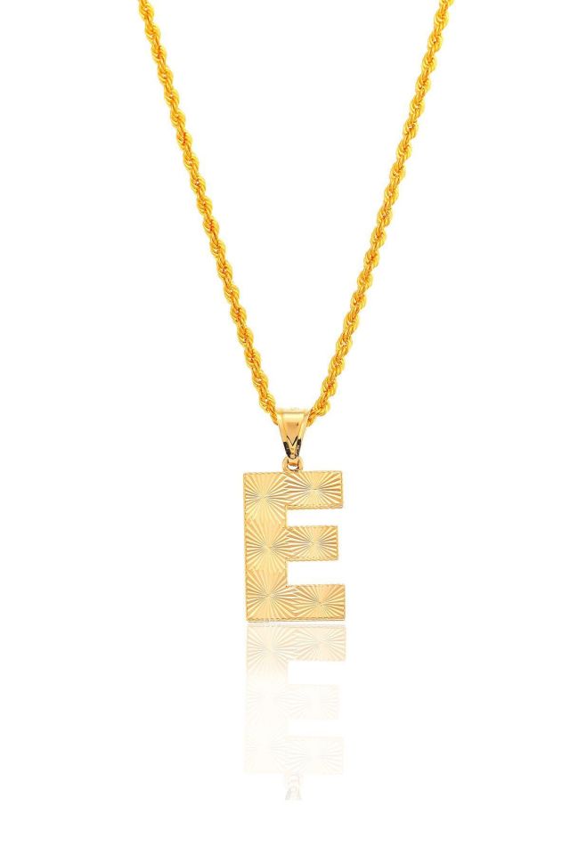 Prenses Pırlanta-14 Ayar Altın Büyük Boy 2.5 cm İtalyan Kalemli Harf Serisi