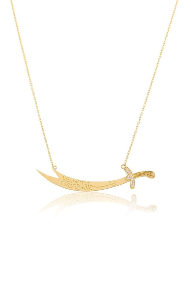 Prenses Pırlanta-14 Ayar Altın Elişi Zülfikar Altın Kolye Modeli