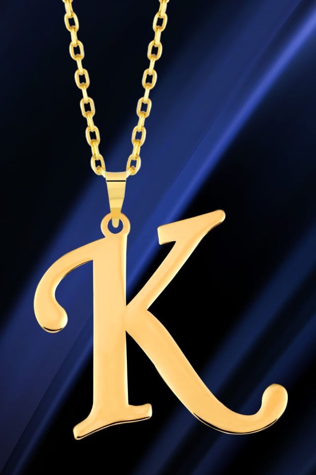 PRENSES PIRLANTA Kadın 14 Ayar Altın Harf Kolye El işi A & Z Harfi Altın Kolye Zincirli Harf Kolye 42 Cm K