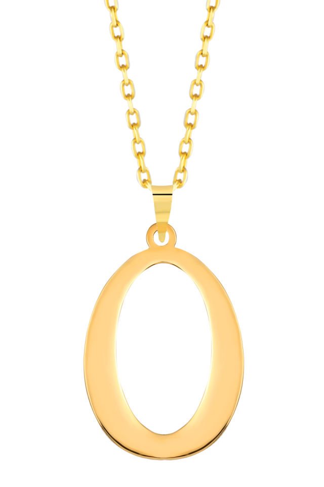 PRENSES PIRLANTA Kadın 14 Ayar Altın Harf Kolye El işi A & Z Harfi Altın Kolye Zincirli Harf Kolye 42 Cm O