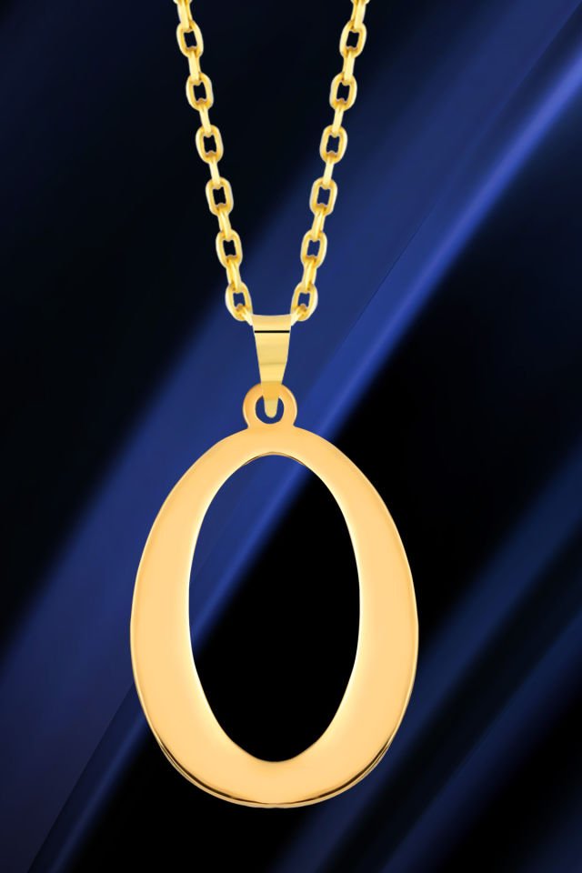 PRENSES PIRLANTA Kadın 14 Ayar Altın Harf Kolye El işi A & Z Harfi Altın Kolye Zincirli Harf Kolye 42 Cm O