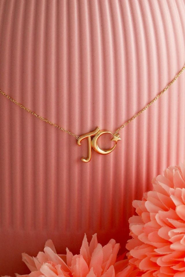 Prenses Pırlanta-14 Ayar Altın  Taşsız 2 cm TC Altın Kolye Modeli