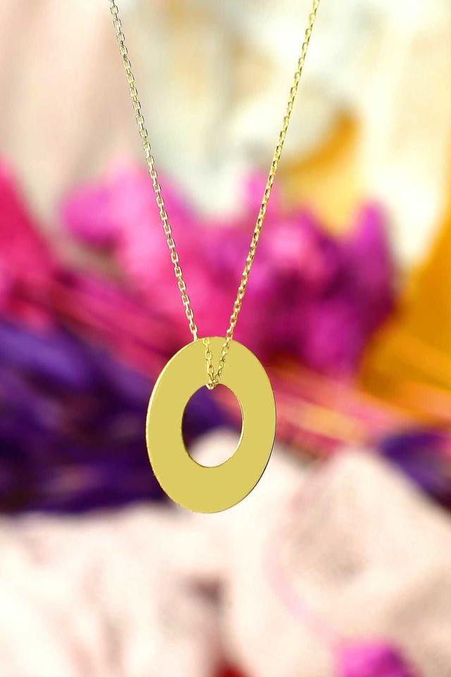 Prenses Pırlanta-14 Ayar Altın Halka Altın Kolye Modeli