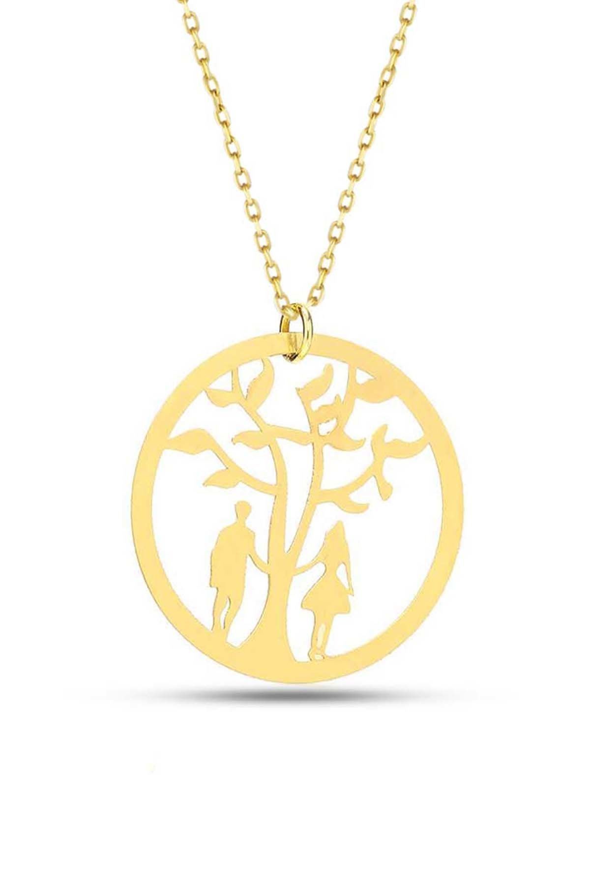 Prenses Pırlanta-14 Ayar Altın Hayat Ağacı Altın Kolye Modeli