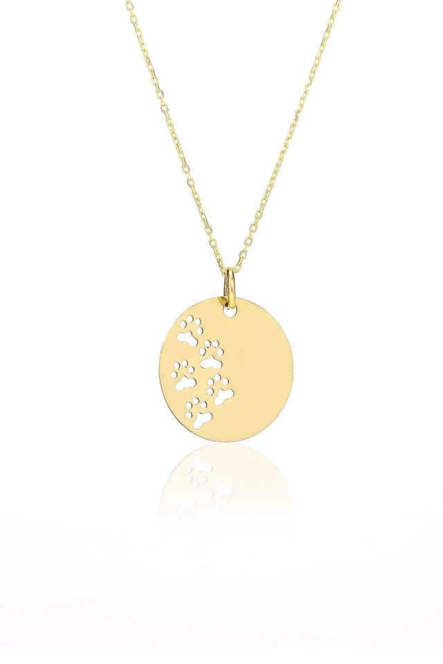 Prenses Pırlanta-14 Ayar Altın Patili Altın Kolye Modeli