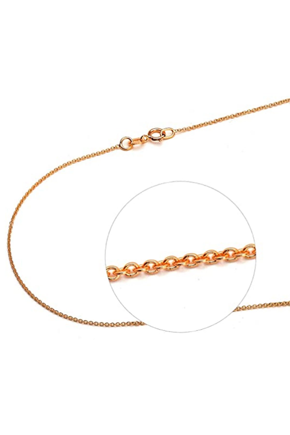 PRENSES PIRLANTA-Kadın 14 Ayar Altın Hayalet Zincir Kolye ROSE - 40 CM