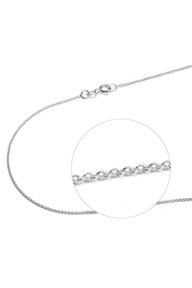 PRENSES PIRLANTA-Kadın 14 Ayar Altın Hayalet Zincir Kolye BEYAZ - 45 CM