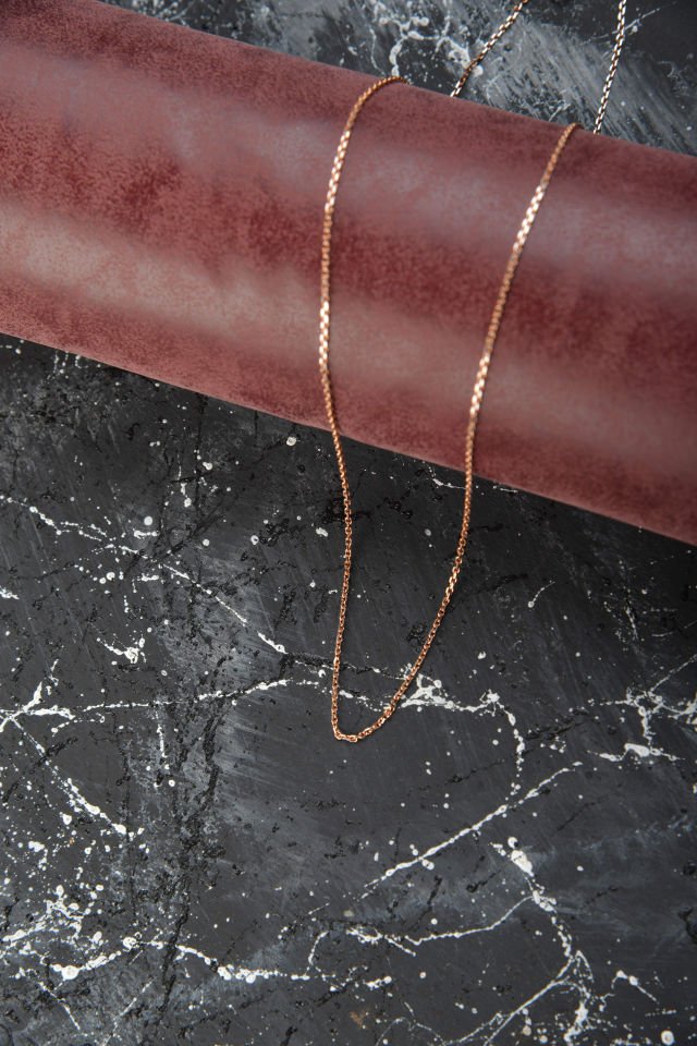 PRENSES PIRLANTA-Kadın 14 Ayar Altın Hayalet Zincir Kolye ROSE - 45 CM