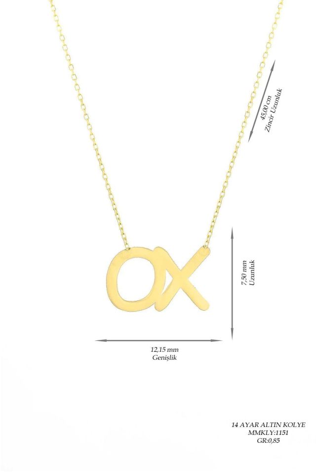 Prenses Pırlanta-14 Ayar Altın Mini OX Altın Kolye Modeli