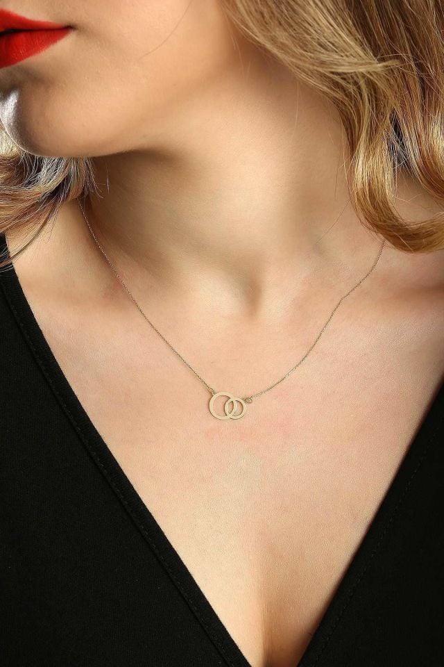 Prenses Pırlanta-14 Ayar Altın Halkalar Altın Kolye Modeli