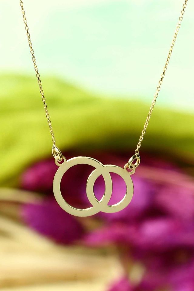 Prenses Pırlanta-14 Ayar Altın Halkalar Altın Kolye Modeli