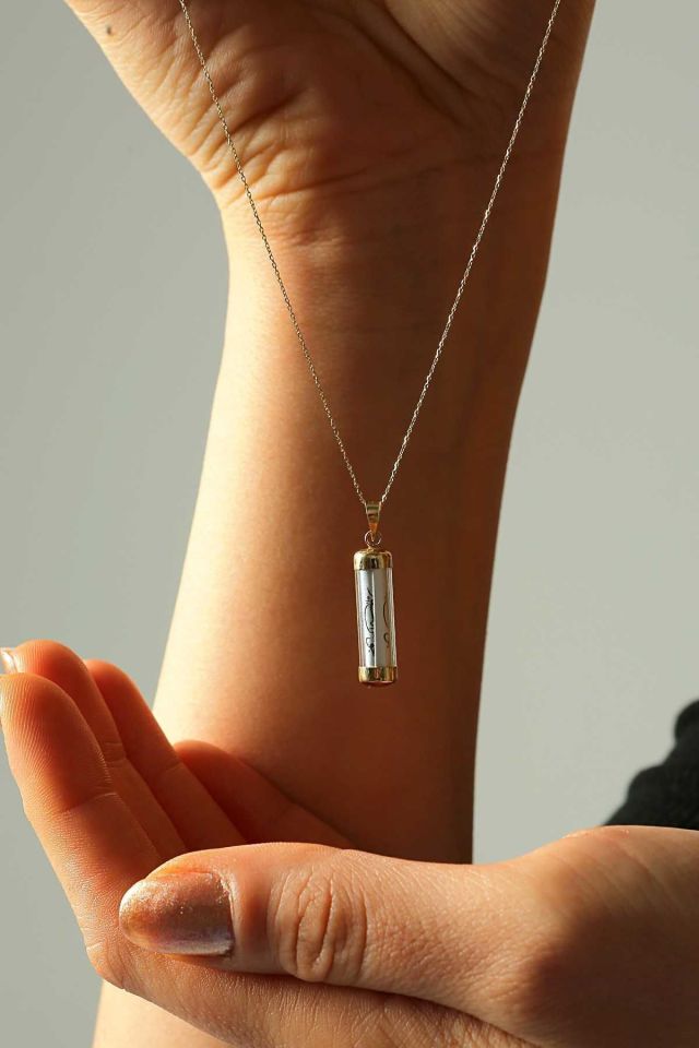 Prenses Pırlanta-14 Ayar Altın Cevşen Altın Kolye Modeli